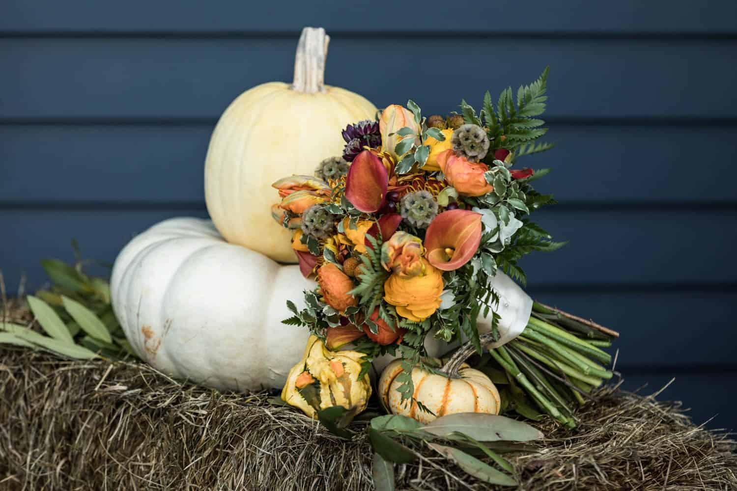 Pumpkin and floral arrangement for fall events and harvest celebrations.